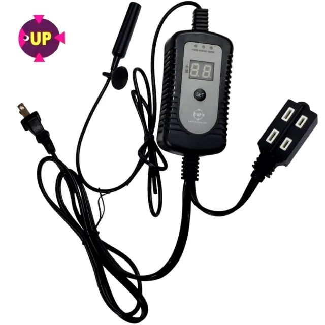 【UP 雅柏】單顯示微電腦控溫器 1000W+欣茂日本防爆玻璃加熱管500W(魚缸溫度控制/雙感應器 D994+欣500W)
