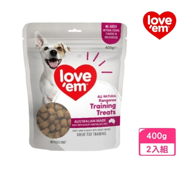 LOVE′EM 犬用零食-天然袋鼠肉 400g*2入組(狗零食、狗肉乾)