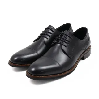 【NAGASHIRO永城皮鞋】經典輕量系列壓線設計橫飾綁帶德比鞋 黑色(413109-BL)