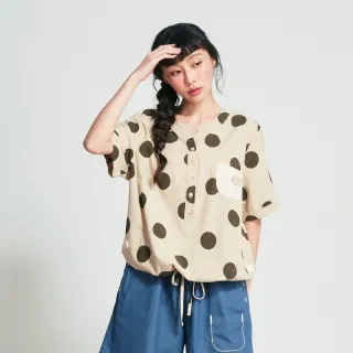 【betty’s 貝蒂思】大點點蕾絲口袋下擺抽繩上衣(共二色)