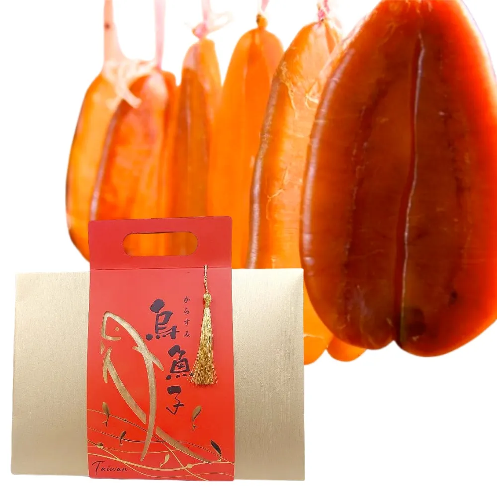 【深海】6兩生食台灣野生頂級烏魚子年節流蘇禮盒(特選A級野生捕撈烏魚子)