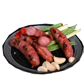 【SunFood 太禓食品】優質豬後腿香腸高粱酒/飛魚卵/蒜味/原味任選2包(600g/包)