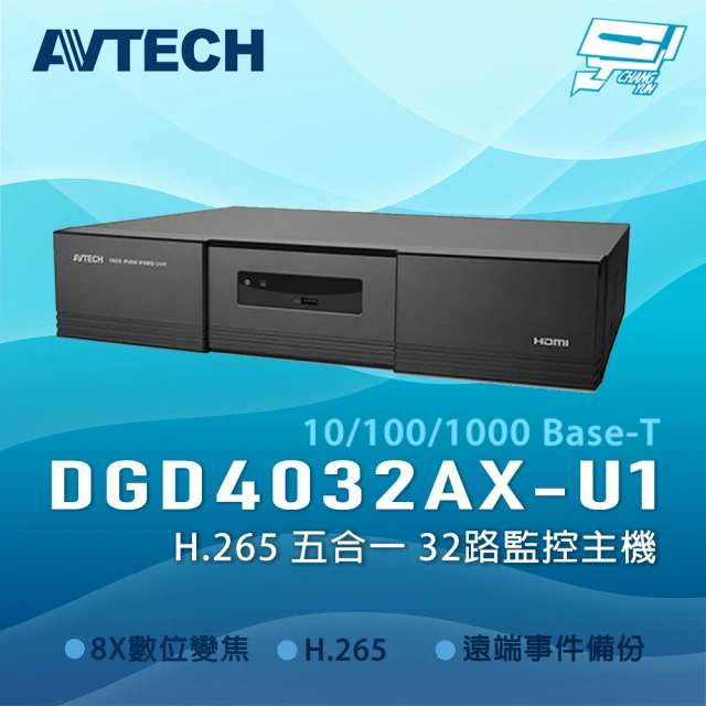 CHANG YUN 昌運 AVTECH 陞泰 DGD4032AX-U1 H.265 五合一 32路監控主機