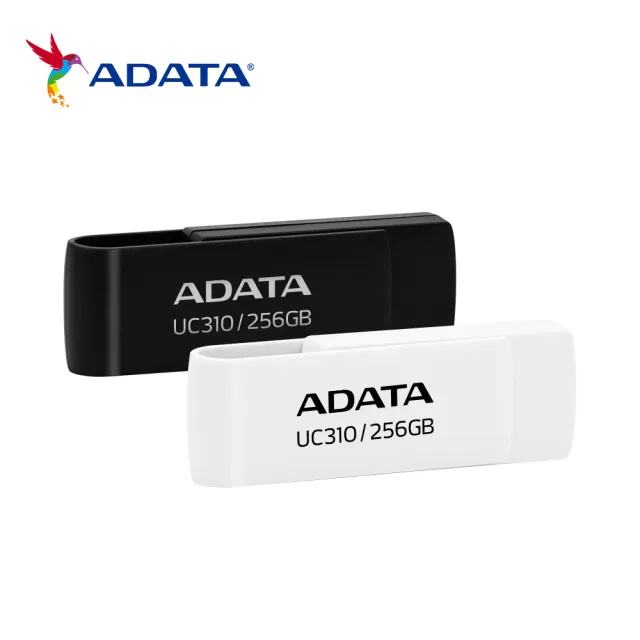【ADATA 威剛】UC310  256GB USB3.2旋轉隨身碟(黑/白)