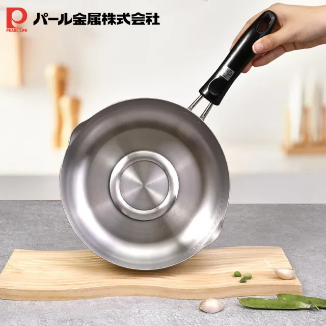 【Pearl Life 珍珠金屬】日本製銀河壓紋不銹鋼雪平鍋(15CM)