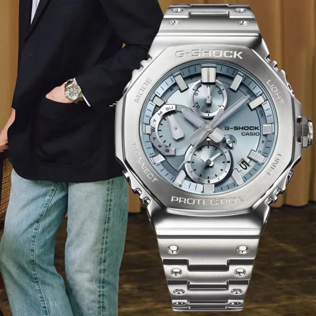 【CASIO 卡西歐】G-SHOCK 全金屬 八角形錶殼 計時腕錶 錶 週年慶 雙11(GMC-B2100AD-2A)
