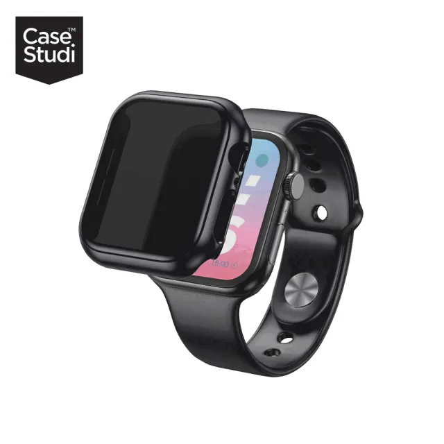 【Casestudi】AppleWatch 11/10 46mm Impact 防窺玻璃錶殼-黑色(46mm Apple Watch)