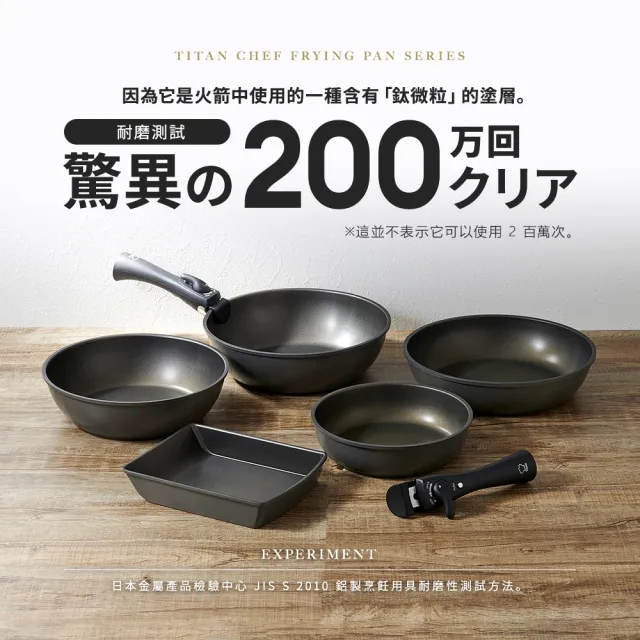 【Aimedia 艾美迪雅】鈦合金不沾鍋-26公分.無把手(把手可拆卸式、200萬次耐磨測試)