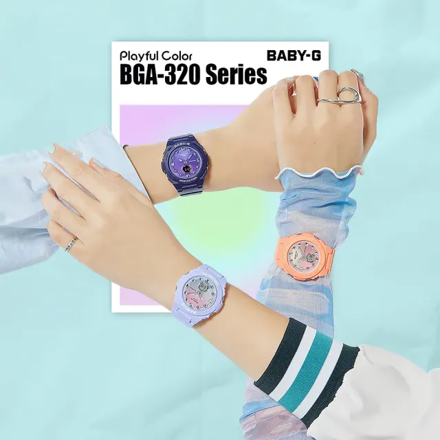 【CASIO 卡西歐】BABY-G 冬日漸層女錶 手錶 送禮 禮物 推薦(BGA-320-2A1)