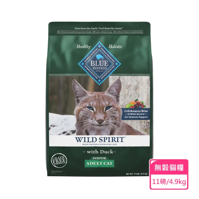 Blue Buffalo藍摯 原野精靈 鴨肉無穀成貓配方-11磅(貓飼料/貓乾糧/貓糧)