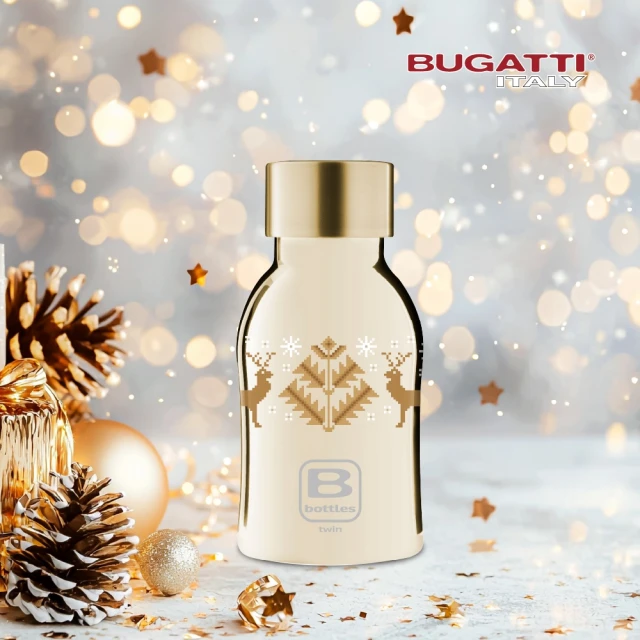 Bugatti 布加迪 義大利設計-聖誕金樹星鹿保溫瓶250ml(316醫療級不鏽鋼/保溫壺/保溫杯/水壺/保溫瓶)