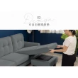 【H&D 東稻家居】奈比多三人沙發+腳凳/L型沙發-需簡易組裝沙發腳(兩色可選 腳凳可左右變換)
