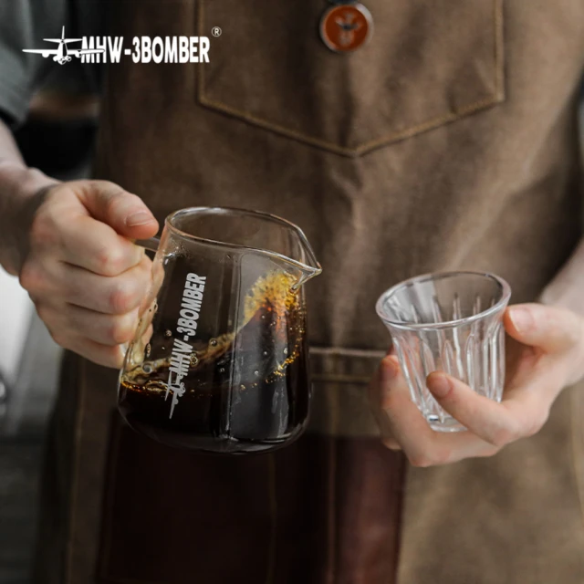 MHW-3BOMBER 手沖咖啡組合Ａ(玻璃濾杯/分享壺500ml/兩色可選 手沖咖啡組 交換禮物)