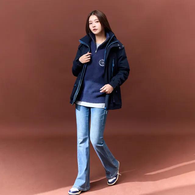 【MAJOR MADE】時髦半拉鍊刺繡針織上衣(針織衣/刺繡/長袖)