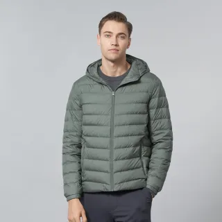 【pierre cardin 皮爾卡登】商務休閒 男款 都會休閒連帽羽絨夾克外套-綠色(5245761-45)
