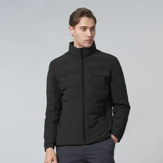 【pierre cardin 皮爾卡登】商務休閒 男款 都會休閒立領羽絨夾克外套-黑色(5245772-99)