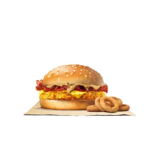 【漢堡王】銅板組合餐★花生培根脆雞堡+小份薯條或小份洋蔥圈2款擇1 喜客券