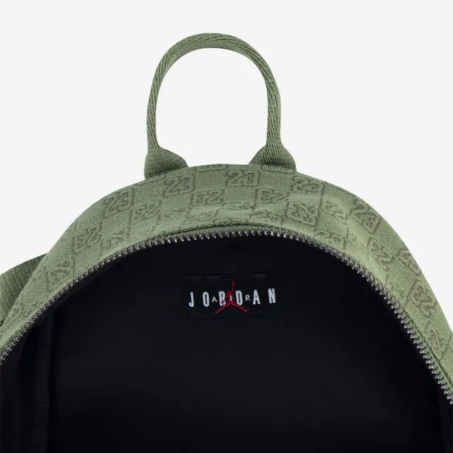 【NIKE 耐吉】JORDAN MONOGRAM MINI BACKPACK 滿版字23 小後背包 綠色(7A0761-EF9)