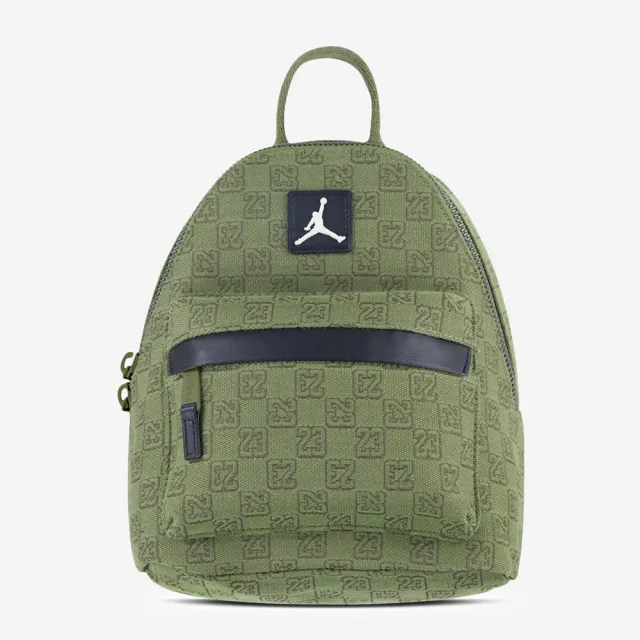 【NIKE 耐吉】JORDAN MONOGRAM MINI BACKPACK 滿版字23 小後背包 綠色(7A0761-EF9)