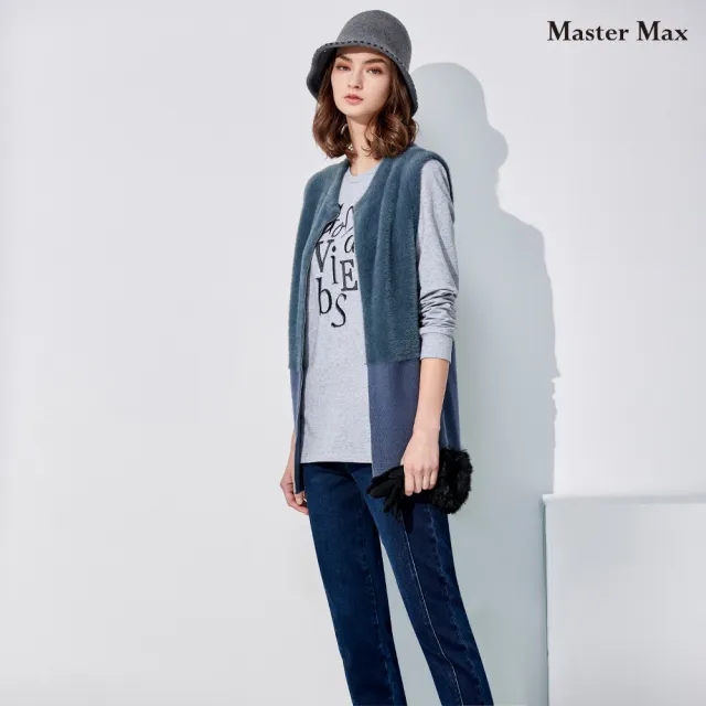 【Master Max】拼接毛呢長板外搭背心(8328060)