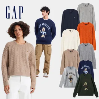 【GAP】男女裝 小熊刺繡圓領/針織毛衣-多款可選(678655&606158&637162)