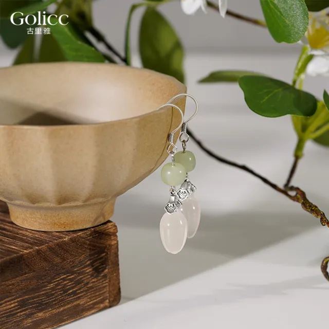 【Gulicc 古莉可】耳環 中式水滴流蘇 典雅墜式(99購物節 生日 飾品 耳釘 耳飾 耳墜 禮物)
