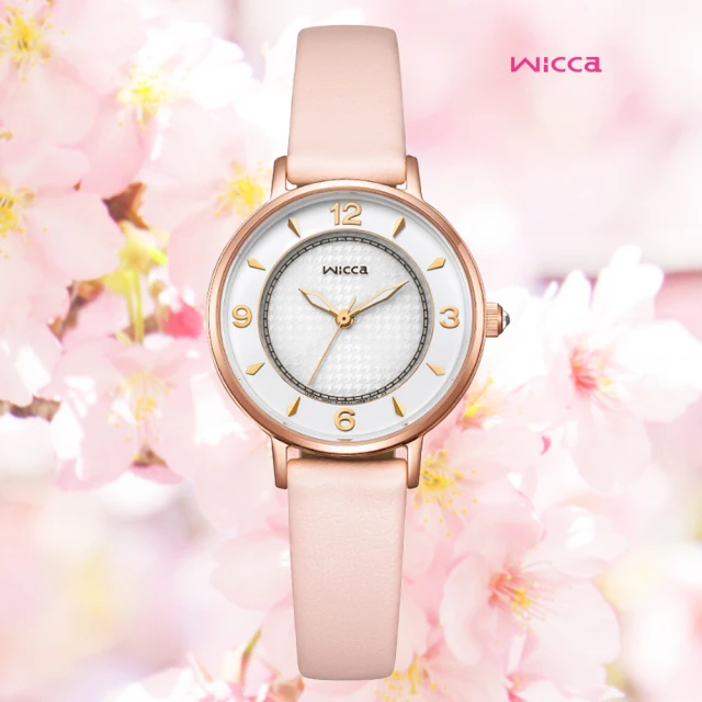 CITIZEN 星辰 Wicca 少女系列 台灣限定 太陽能淑女腕錶-粉紅色28.1mm(KP3-465-16)