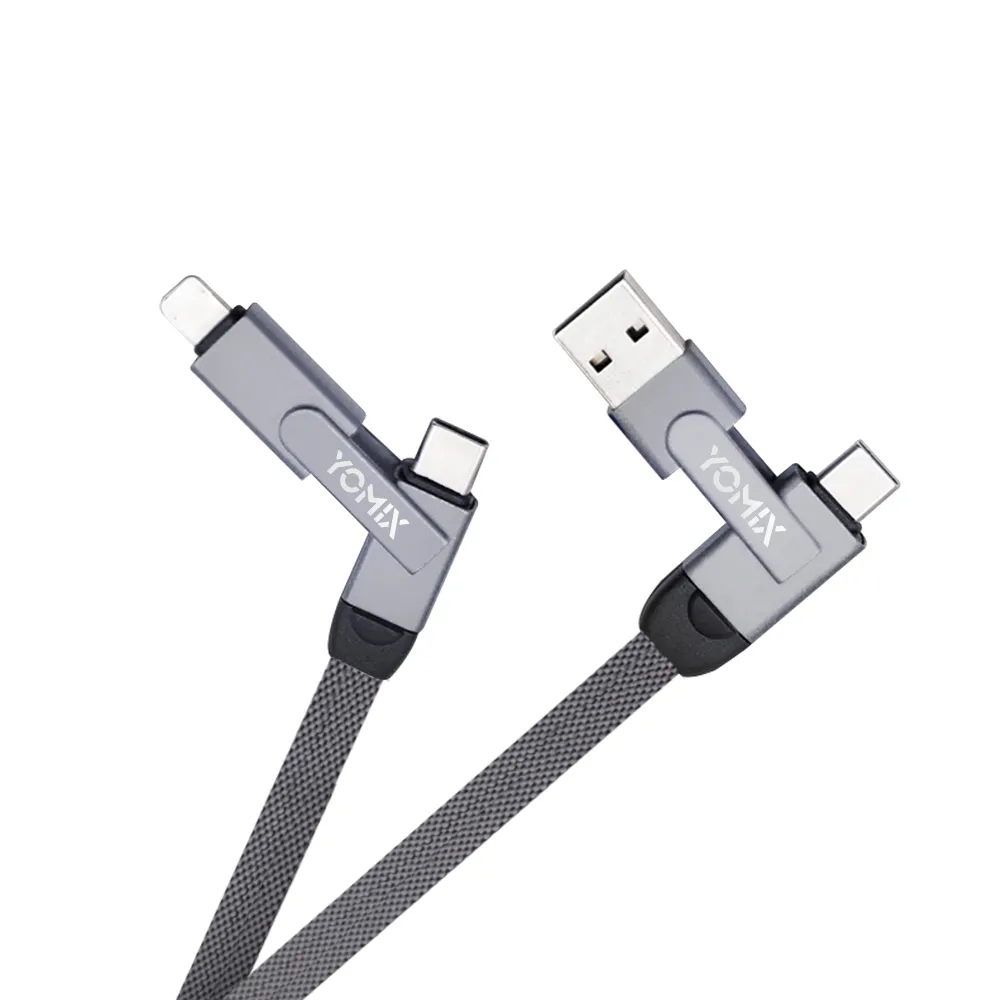 【YOMIX 優迷】3入組★PD 60W Type-C 1.5M六合一編織極速傳輸充電線 (支援iphone16快充)