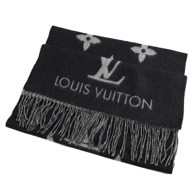 LV LOUIS VUITTON路易威登 M71040 Reykjavi MONOGRAM 暗花圖案圍巾