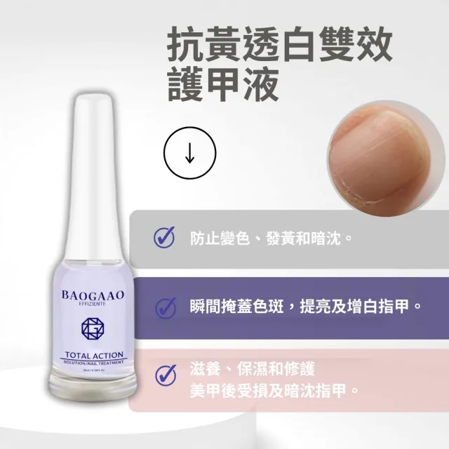 【BAOGAAO】德國BAOGAAO指甲抗黃指甲無毒亮白劑10ml(瞬效抗黃/改善暗沉/多效合1)