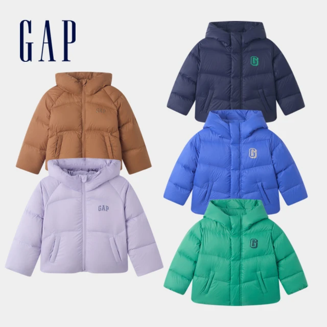 GAP 兒童裝 Logo防潑水連帽羽絨外套-多款可選(612378&664216)