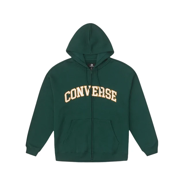 CONVERSE Retro Chuck FZ Hoodie 男款 綠色 休閒 連帽 外套 10027083-A03