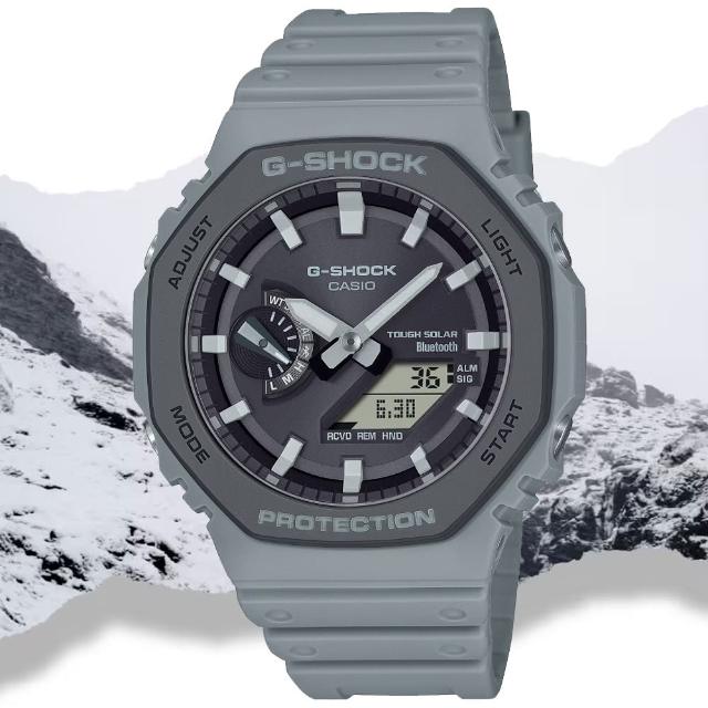 【CASIO 卡西歐】G-SHOCK 藍牙連線 街頭時尚 八角雙顯太陽能腕錶 推薦 送禮 畢業禮物(GA-B2100LUU-8A)