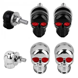【Supamoto】骷髏造型車牌螺絲(造型/M6/大牌照/哈雷/機車/摩托車)