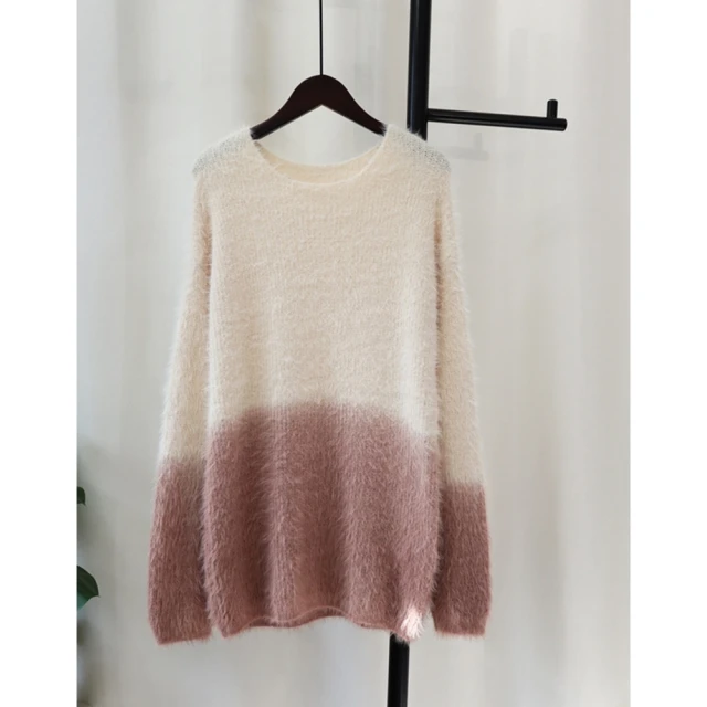 米蘭精品 洋裝長袖連身裙(洋氣設計感撞色荷葉邊收腰過膝赫本風