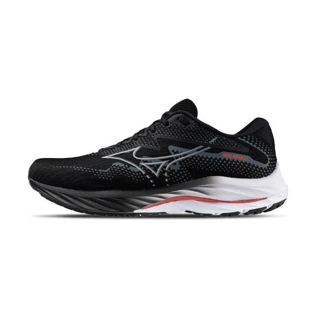 MIZUNO 美津濃 Wave Rider 27 男鞋 黑色 百搭 舒適 避震 訓練 穩定 慢跑鞋 J1GC230452