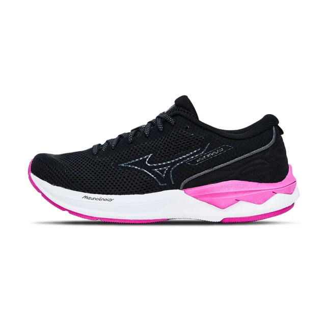 MIZUNO 美津濃 Wave Revolt 3 女鞋 黑粉色 寬楦 入門款 運動 慢跑鞋 J1GD238521