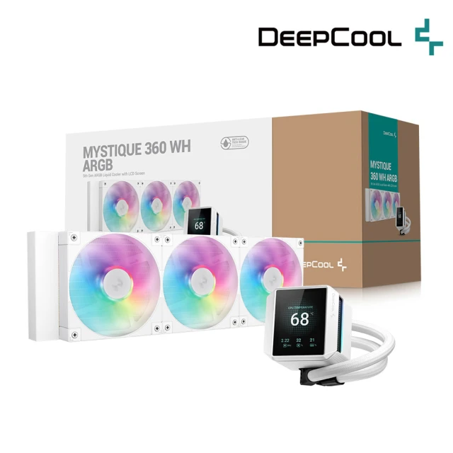 DeepCool 九州風神 MYSTIQUE 360 WH ARGB CPU一體式360水冷散熱器(白色)