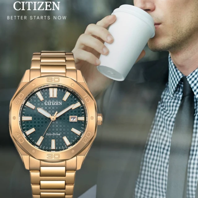 CITIZEN 星辰 GENTS系列 簡約時尚 計時光動能手錶41mm-金(BM7633-81X)