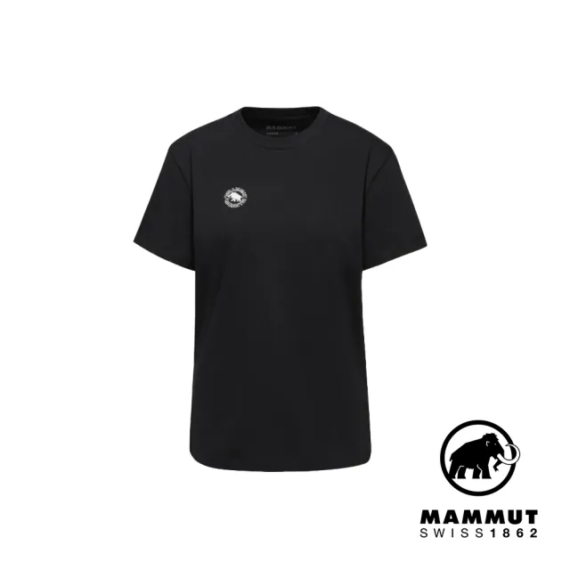 【Mammut 長毛象官方直營】Mammut Base Guarantee 1974 有機棉休閒短袖T恤 女款 黑色 #1017-07210
