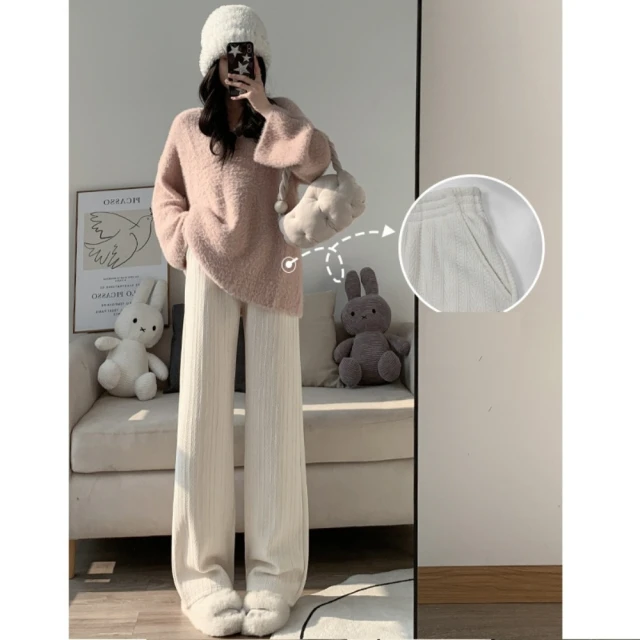 米蘭精品 洋裝長袖連身裙(大碼長袖氣質秋裝過膝寬鬆女裙子74