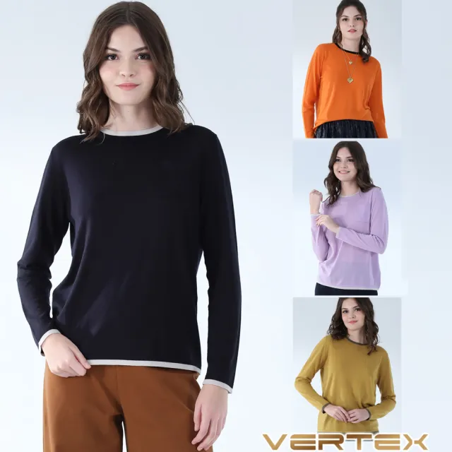 【VERTEX】100%極細初剪羊毛跳色上衣-A