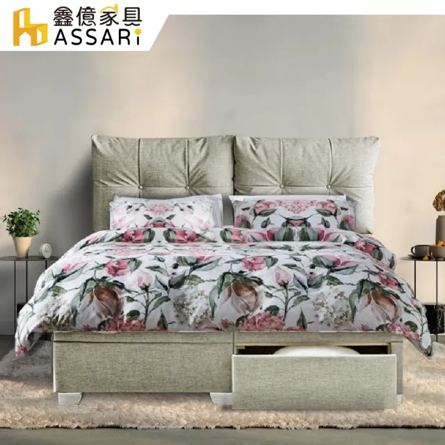 【ASSARI】雙人5尺普萊斯貓抓皮房間組_床頭片+床底