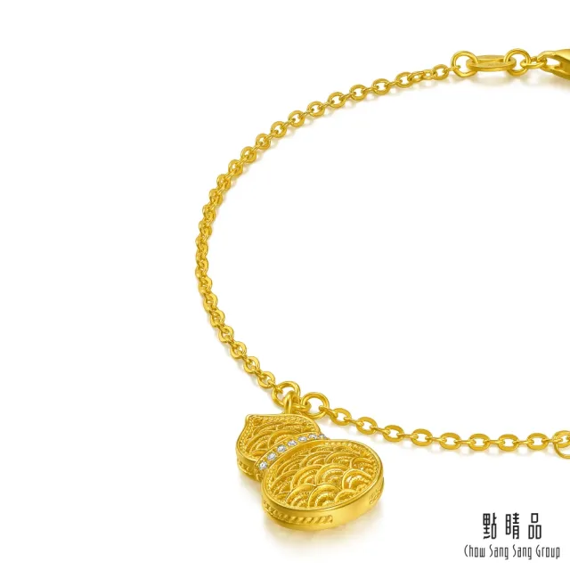 【點睛品】水波紋葫蘆 黃金鑽石手鍊
