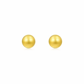 【點睛品】簡約小金豆 黃金耳環(一對)