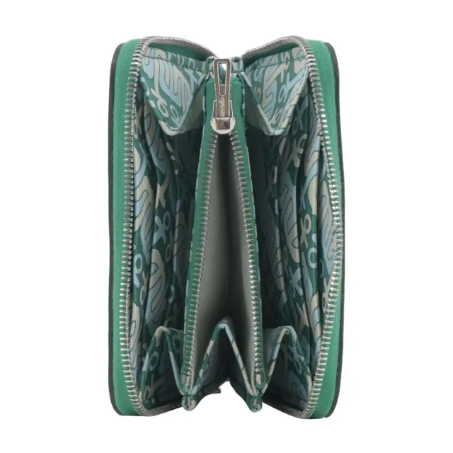 【Hermes 愛馬仕】Silk In Compact Epsom 牛皮拉鍊絲巾短夾(AA綠)