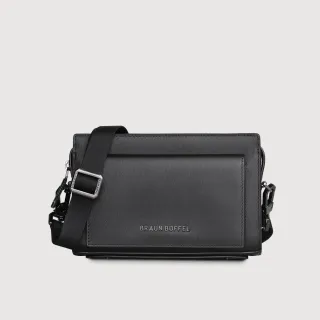【BRAUN BUFFEL 德國小金牛】紐瓦斯 小型橫式斜背包-黑色(BF534-02-BK) 男包送禮推薦