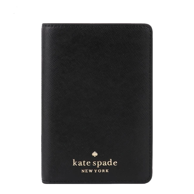 KATE SPADE 防刮皮革對開護照萬用夾(黑色)