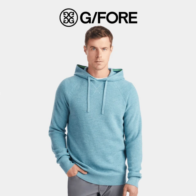 G/FORE WAFFLE STITCH MERINO WOOL HOODED SWEATER 男士 美利奴連帽長袖上衣 藍色(G4MF23S15-MNRL)