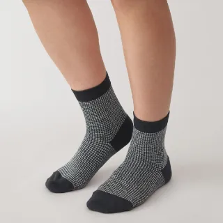 【MUJI 無印良品】女足口柔軟舒適千鳥紋直角短襪(共4色)
